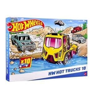 HW Hot Trucks 10-Pack - Yellow and Blue